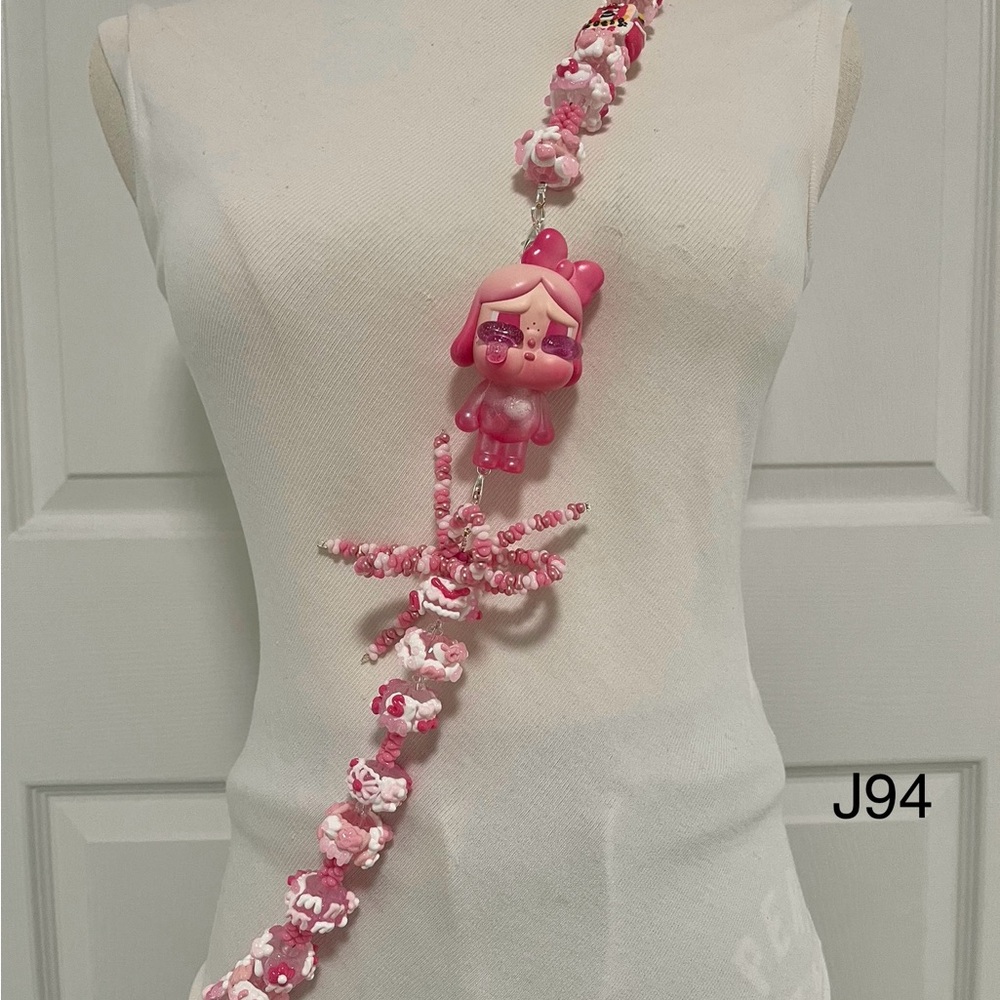 Handmade Crossbody Phone Strap with Figure Toy adjustable for Phone Lanyard,Bag